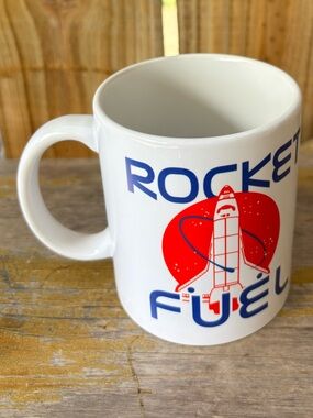Rocket Fuel Red White & Blue Ceramic Coffee Mug 12oz